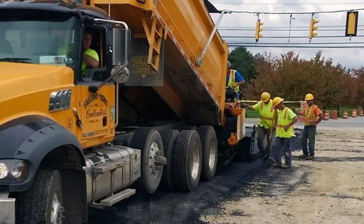 Photograph of Nick Falcone & Sons crew working.